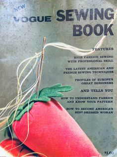 an old book with some type of vegetable on it