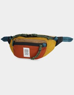 Topo Designs Mountain Waist Pack. Waist Pack, Fanny Pack, Hip Bag, Bum Bag. Wear It Over The Shoulder, Around The Waist, However You Want. The Mountain Waist Pack Is Our Take On The Ideal Adventure Companion—a Lightweight And Agile Everyday Carry Small Bag That's With You Every Step Of The Way. Two Pockets. Heavy-Duty Ykk Zippers. Adjustable Webbing Strap. Dimensions: 9"w X 5.5"h X 2.5"d. Volume: 122 Cu. In. / 2 L. 100% Lightweight Recycled Nylon With Custom Printed Pattern. Imported. Casual Belt Bag With Removable Pouch For Outdoor Activities, Casual Belt Bag With Removable Pouch For Outdoor, Multicolor Bags With Functional Pockets For Outdoor Activities, Casual Multicolor Pouch Belt Bag, Objects Reference, Travel Branding, Backpacking Pack, Random Objects