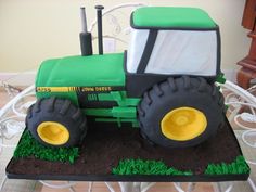 a cake made to look like a tractor