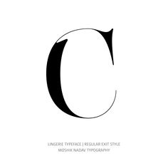 the letter c is shown in black and white