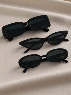 Negro  Collar  ABS   Embellished Pretty Sunglasses, Classy Glasses, Funky Glasses, Glasses Trends, Geometric Fashion, Trendy Glasses, Fashion Eye Glasses, نظارات شمسية, Uv Sunglasses