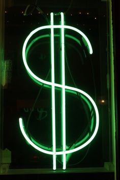 a neon sign with the letter s on it