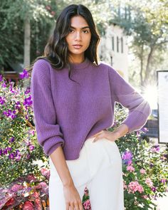 Lombardia Cashmere Fisherman Sweater - 100% Luxury Cashmere | Ravella Cashmere Sweater Outfit, Lavender Sweater, Fisherman Sweater, Cashmere Wrap, Cashmere Turtleneck, Luxury Silk, Cashmere Coat, How To Look Classy, Ribbed Sweater