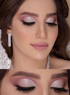 Rosa Make-up, Mauve Makeup, Quinceanera Makeup, Silver Eye Makeup, Make Up Designs, Wedding Hairstyles And Makeup, Make Up Gold, Mekap Mata, Party Makeup Looks