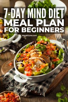 7-Day MIND Diet Meal Plan for Brain Health Medi Eats Meal Plan, Spiritual Diet Plan, Mito Food Plan Recipes, Mind Diet Recipes Healthy Meals, Rice Diet Plan Meal Ideas, Mediterranean Diet 7 Day Meal Plan, Cortisol Meal Plan