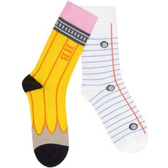 HB Pencil And Lined Paper Odd Socks – Present Indicative Odd Socks, Yellow Pencil, Lined Paper, Writers, Pencil, Socks, Stationery, Yellow