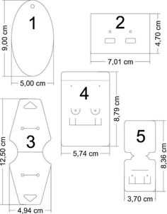 an image of the size and measurements for a toilet seat cover with numbers on it