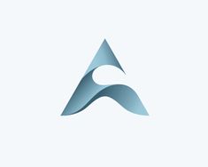 the letter a logo is made up of two overlapping shapes and has a curved edge