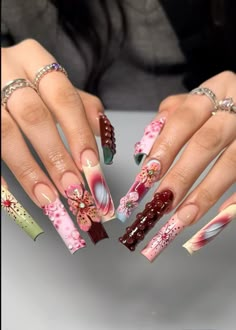 nail inspo🍇 Wow Nails, Classy Acrylic Nails, Dope Nail Designs, Expecting Parents, Unique Acrylic Nails, Nail Jewelry, Square Acrylic Nails, Fire Nails