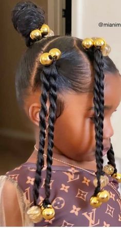 Kids Hairstyles Twists, Styles For Little Black Girls Hair, Black Girls Hairstyles Toddler, Preschool Hairstyles Girl Black, Three Ponytail Hairstyle, African American Girls Hairstyles Kids, Quick Styles For Little Black Girls Hair, Easy Kid Hairstyles Black, Kid Natural Hairstyles Black