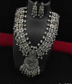 Add style  and charisma to your beautiful personality with this exquisitely designed and  handcrafted German Silver and oxidised alloy necklace   .Pair it up with any casual, semi formal or, formal attire and gather compliments for your unique and classy choice. Ideal wear for both casual and dressy occasionsLength 28-30 inches  with an adjustable black dori at the backWeight 154 GM's Earrings are lightweight*************************************Note: All in stock items will be shipped from New D Silver Temple Jewelry Style Bridal Necklace, Traditional Oxidized Finish Necklace For Party, Silver Bohemian Bridal Necklace, Silver Metal Bridal Necklace In Temple Jewelry Style, Heavy Metal Necklaces For Parties, Traditional Sterling Silver Necklaces For Party, Silver Kundan Necklace With Tilla, Festive Silver Metal Bridal Necklace, Metal Temple Jewelry Necklace