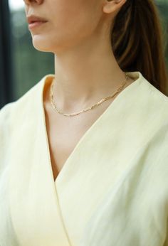 "14K Gold Plated Italian Paperclip Chain, Herringbone Necklace, Gold Link Layered Chain, Layering Chunky Choker, Daintry Rectangle Chain * Handmade item, * Material: High Quality Solid 925 Sterling Silver * Finish: Sterling Silver ∙ 14K Gold plated ∙ 14K Rose plated * All our work is custom made by hand with Love and Care in our workshop ♥ * Chain Length: 12\" - 20\" * Model wears a 16 inch chain. * Necklaces are measured from end-to-end, excluding pendants. PROCESSING & SHIPPING - Your order wi Chain Necklace For Birthday, Gift Clavicle Chain Necklace With Paperclip Shape, Gift Paperclip Clavicle Chain Necklace, Chain Layering, Rose Gold Paper, Chunky Choker, Layered Chain, Herringbone Necklace, Gold Link