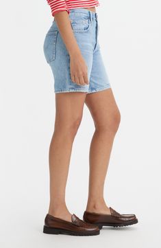 An update to the iconic 501 silhouette, these cleanly styled shorts are made from nonstretch denim in a mid-thigh length that's comfy and classic. 6" inseam; 22" leg opening; 10 1/2" front rise; 16 1/2" back rise (size 29) Button fly Five-pocket style 100% cotton Dry clean or machine wash, tumble dry Imported Denim Cutoff Shorts, Levi's 501, Levis 501, Luxor, Cut Off, Levi's, Denim Shorts, Top Brands, Dry Clean