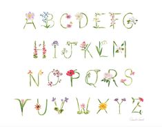 the letters and numbers are made up of flowers