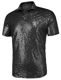 PRICES MAY VARY. 【Stretchy Material】: This mens disco top is made of 100% polyester, which is a stretchy material that provides comfortable wear throughout the day. The breathable lined mesh helps keep you cool, making it suitable for wearing in various settings. Additionally, it is easy to put on and take off. 【Unique Design】: Our sequin disco polo shirt features a double-layered design that includes a sequin-covered outer layer and a full mesh-lined inner layer. The mesh layer provides added c Cozy Wear, Disco Shirt, Nightclub Party, Sequin Decor, 70s Disco, Layered Design, Turndown Collar, Party Shirts, Polo Shirts