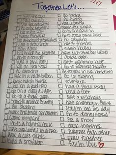 a handwritten list with the words together let's written on it