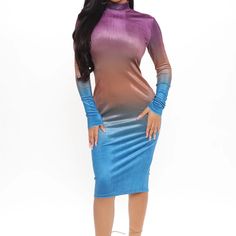 Fashion Nova Midi Celvet Ombre Dress Nwt Medium Back Zipper Stretchy Purple Stretch Midi Dress For Evening, Stretch Purple Midi Dress For Evening, Purple Bodycon Midi Dress Knee-length, Purple Knee-length Bodycon Midi Dress, Purple Bodycon Knee-length Midi Dress, Purple Bodycon Midi Dress, Purple Stretch Midi Dress, Purple Stretch Midi Bodycon Dress, Purple Bodycon Midi Mini Dress