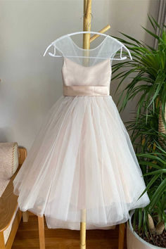 Elegant champagne tulle flower girl dress features with crew neck and satin belt. ♡ Fabric: Tulle ♡ Shown Color: Champagne ♡ Time: Processing Time + Shipping Time Processing Time: 12-15 days; Shipping Time: 3-5 days. ♡ If you need this product urgently, or have any questions,please contact our customer service through our live chat or email: contact@modcody.com ♡ Our dresses run true to size. ♡ Besides size 2-14, we still offer free custom size, which requires next size:Bust:___ inch/cmWaist:___ Tutu Flower Girl Dress, Flower Girl Dress Tulle, Champagne Flower Girl, Flower Girl Dresses Champagne, Blush Flower Girl Dresses, Long Flower Girl Dresses, Tulle Flower Girl Dress, Flower Girl Dresses Tutu, Long Flowers