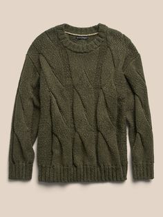 Masterfully knitted, this chunky organic cotton sweater, with its oversized cable-knit pattern evokes reveries of cozy cabin getaways when temperatures begin to drop.  OVERSIZED FIT: Cut for a true oversized fit with a dropped shoulder.  Size down if Cozy Cable Knit Sweater For Cold Weather, Casual Textured Winter Sweater, Getaway Cabins, Personal Safety, Linen Sweater, Cozy Cabin, Knit Pattern, Cotton Sweater, Knit Patterns