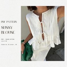 Pleaded Blouse PDF Sewing Pattern Gathered Blouse 2-18 Coquette Vintage Blouse Sleeveless Blouse Digital Download - Etsy White Midi Skirt, Summer Inspo, Looks Street Style, Mode Inspo, Street Outfit, Mua Sắm, Summer Fabrics, Looks Style, Mode Inspiration