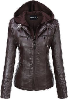 Hooded Leather Outerwear For Work, Fitted Hooded Leather Jacket For Spring, Trendy Fitted Faux Leather Outerwear, Fitted Long Faux Leather Coat, Fitted Faux Leather Long Coat, Fitted Long Coat In Faux Leather, Fall Faux Leather Outerwear, Fall Faux Leather Outerwear In Solid Color, Trendy Fitted Hooded Leather Jacket