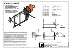 the diagram shows how to use chainsaw mill for construction and assembly purposes, as well as instructions