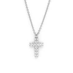 The larger version of our Small Asscher Cross Pendant. Giving off the illusion of a glass surface, 11 natural diamonds are set in a 4-prong arrangement. A testament to the bond between faith and luxury, each pendant comes ready-to-wear with a matching adjustable 18" solid gold chain. Carat | 1.14 ctw (+/- .01cts)Clarity | VSColor | DEFCut | AsscherGold | 14 karat Note: In-stock products ship same-day or next-day depending on the time of your order. For made-to-order items please allow up to 1-3 Elegant Cross Shaped Jewelry With Single Cut Diamonds, Timeless Diamond Cross Pendant Jewelry, Elegant Cross Jewelry With Single Cut Diamonds, Classic Single Cut Diamond Cross Pendant Jewelry, Elegant Single Cut Diamond Cross Pendant Jewelry, Elegant Single Cut Diamond Cross Pendant, Elegant Cross Pendant Diamond Necklace With Single Cut Diamonds, White Diamond Cross Pendant With Single Cut Diamonds, Elegant Cross Pendant Jewelry With Brilliant Cut