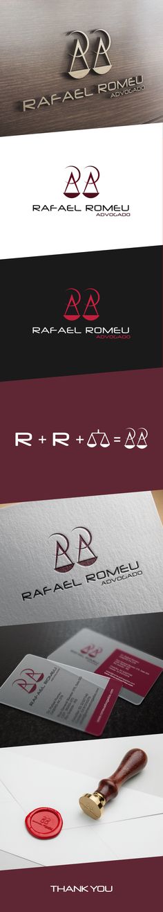 some business cards are stacked on top of each other, with the letter r in red