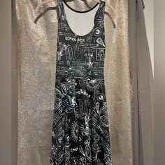 Unfortunately, I Pulled The Tag Off But Left The Plastic Piece Behind. I Thought I Was Going To Wear And Never Did. Size Medium. Great Condition Black Midi Dress With Graphic Print, Black Fitted Dresses With Graphic Print, Edgy Black Dress With Graphic Print, Edgy Black Dresses With Graphic Print, The Occult, Black Milk, Dress Medium, Skater Dress, Size Medium