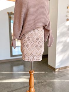 Huge heart eyes!! This skirt is such a stunning knit! The colors are dreamy with pink, tan and mocha. Its definitely not every day you stumble upon such a gorgeous winter skirt! Stunning on its own but a million times better on you! : ) We're loving this skirt with a chunky knit sweater and a pair of booties for the perfect outfit. The deets! : true to size elastic waist pencil skirt style knit chenille-like material Specs taken from size Medium: Bust: 30" Length: 19" Material: 100% Polyester Wa Crochet Crop Top Pattern, Tan Sweater, Chunky Knit Sweater, Winter Skirt, Skirt Style, Crochet Crop Top, Chunky Knits Sweater, Heart Eyes, Chunky Knit