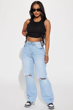 Available In Light Wash. Straight Leg Jeans 12" High Rise 5 Pocket Ripped 30.5" Inseam Disclaimer: Due To The Specialized Wash & Distressing Process, Each Garment Is Unique. Non Stretch, 100% Cotton Imported | Main Squeeze Non Stretch Ripped Straight Leg Jean in Light Wash size 11 by Fashion Nova Size 16 Black Women Outfits, Urban Style Light Wash Straight Leg Cargo Jeans, Light Wash Ripped Straight Leg Pants, Light Wash Straight Leg Jeans, Light Jeans Outfit, Cheap Non-stretch Medium Wash Jeans, Non-stretch Distressed Light Wash Jeans, Bday Outfits, Non-stretch Distressed Medium Wash Jeans