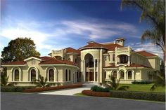 this is an artist's rendering of a luxury home in the floridan style