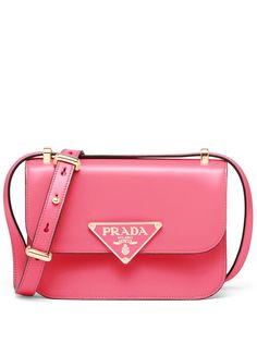 Pink Luxury Bag, Pink Prada Bag, Pink Designer Bags, Prada Collection, Prada Shoulder Bag, Pink Crossbody Bag, Prada Bags, Triangle Logo, Dolce E Gabbana