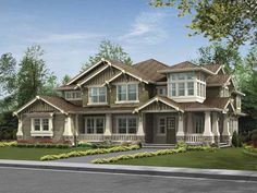 this is an artist's rendering of these craftsman - style home plans