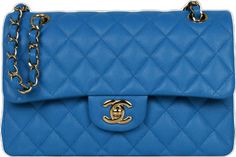 Elegant Blue Double Flap Bag, Formal Blue Double Flap Bag, Formal Blue Bags With Double Flap, Formal Blue Bag With Double Flap, Luxury Light Blue Leather Shoulder Bag, Classic Light Blue Shoulder Bag For Formal Occasions, Elegant Light Blue Shoulder Bag With Gold-tone Hardware, Luxury Light Blue Shoulder Bag For Formal Occasions, Designer Light Blue Formal Bags