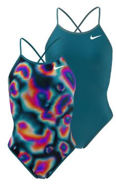 two women's swimsuits in different colors