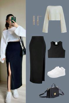 Pencil Skirt Outfits Casual, Womens Skirt Outfits, Skirt Tulle, Dressy Casual Outfits, Pencil Skirt Outfits, Casual College Outfits, Rock Outfit, Everyday Fashion Outfits, Casual Day Outfits