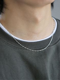 Editor's notesIt is a necklace with thin needle shaped chain. The necklace is a casual and simple design that is a good match with any outfits. The unique shape of the chain is the design point.- Silver chain necklace- Thin needle shaped chain- Simple and basicitem- Unique chain detailMeasurements(in.)One Size- Circumference: 18.5 in.Composition & Care- 925 Silver- Gently wash with mild detergent and wipe using a soft clothDesigner- by GRAYNOISE Male Silver Chain Necklace, Men’s Chain Designs, Men Necklace Pendant, Silver Chain Design For Men, Men’s Jewelry, Neck Chain For Men, Boyfriend Board, Mens Silver Chain, Boy Necklace