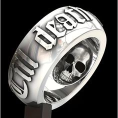 Mens Till Death Do Us Part Rings Made Of Stainless Steel With Skulls On The Inside Of The Rings Nwt - Come Only In Mens Various Sizes Must Ask I Check At Night 8 Pm . Skeleton Ring, Sterling Silver Skull Rings, Rock & Roll, Silver Skull Ring, Color Personality, Biker Rings, Vintage Skull, Pattern Ring, Estilo Punk