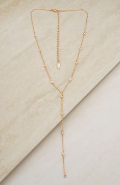 Gold Lariat Necklace, Necklace Online, Lariat Necklace, Gold Plated Necklace, Pink Crystal, Clear Crystal, Jewelry Inspiration, Cubic Zirconia, 18k Gold