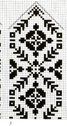 a cross stitch pattern with black and white squares in the shape of an abstract design