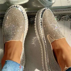 Shoe Technology, Glitter Sneakers, Platform Loafers, Loafer Sneakers, Vanessa Hudgens, Silver Shoes, Slip On Sneakers, Womens Fashion Casual, Cute Shoes