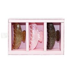 Give the gift of Emi Jay this holiday season. The beautifully boxed limited-edition set includes 3 bestselling Big Effing Clips for yourself or your BFF. • Box Dimensions: 5 1/4" × 8" × 2 3/4" • 3 × Big Effing Clips • Sagittarius • Pink Sugar • Scorpio • Clip Width: 4" Hair Clip • Custom biodegradable acetate • Imported • This item is excluded from discounts & promotions• $102 USD Value Emi Jay, Routine Tips, Beauty Routine Tips, Hair Gift, Cocktail Set, Free Spirit Style, The Claw, Pink Sugar, Box Dimensions