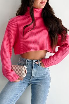 50% RAYON, 30% NYLON, 20% POLYESTER Model Wearing Size S/M Color: Super Pink Ribbed Sweater Knit Turtleneck Dolman Sleeves Cropped Length Relaxed/Flowy Fit Sweater Has Good Stretch 17" Armpit To Sleeve End 7" Armpit To Hemline For Model Size Specs Please Check Size Charts Launched: 9/25/24 Pink Ribbed, Graphic Dress, Flying Monkey Jeans, Knit Turtleneck, Crop Sweater, Basic Dress, Denim Coat Jacket, Short Mini Dress, Basic Tops