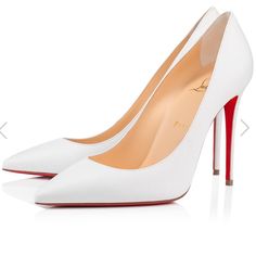 Christian Louboutin So Kate 120 Off White Pointed Toe Pumps Women’s Eu Size 38 (Us 7.5) Color Is Off White / Ivory Heel Is 120mm Originally $775 These Gorgeous Pumps Are Pre-Owned. See Pics For Details / Condition, As Slight Marks And Scratches Throughout. I Applied A Sole Protector, As These Can Be Changed Out By A Cobbler. It Does Not Come With A Dust Bag. White Louboutin Heels, Kate Louboutin, White Louboutin, Dr Belongings, Louboutin Wedding Shoes, Louboutin Online, Hak Tinggi, Louboutin Kate, Christian Louboutin Kate