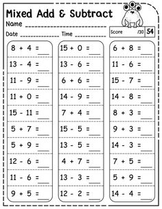 the mixed and subtract worksheet for kids to practice addition skills with