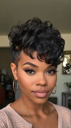 short pixie haircuts for black women 50 Short Haircuts With Designs For Black Women, Pixie Cut Black Women Round Faces, Pixie Haircut For Black Women Tutorial, Asemetrical Haircut For Round Face Short Hairstyles For Black Women, Pixie Haircuts For Black Women, Bob Weave, Embrace Natural Beauty