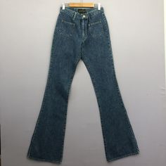 Vintage NWT 90s Studio D'Artisan Bush Pants Flare Blue Jeans - GF30070.  Manual Measurement (laying in flat area):  1) Waist: 27 inch.  2) Rise: 10 inch.  3) Hips: 17 inch.  4) Tight: 10 inch.  5) Outseam: 44 inch.  6) Inseam: 34.5 inch.  7) Leg opening: 10 inch.  Made in: JAPAN.  Fabric Material: 100% Denim Cotton.  Condition: In good vintage condition overall.  Please check all the measurement to insyre a proper fit.  Remember to allow yourself some extra room for movement.  You can compare th Bush Pants, Flare Blue Jeans, Denim Cotton, Bell Bottom, Bell Bottoms, 10 Inch, Flare Jeans, Fabric Material, Blue Jeans