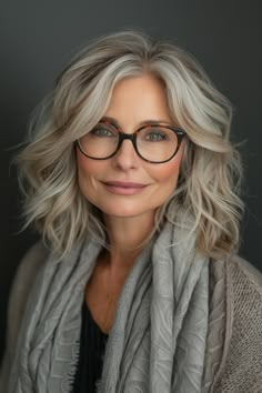 10. Textured Lob - Hairstyles For Women Over 50 With Glasses Hair 50, 50 Hairstyles, Sophisticated Hairstyles, Hairstyles With Glasses, Hairstyles For Women Over 50, Makeup Hacks, Chic Hairstyles, Hair Colours