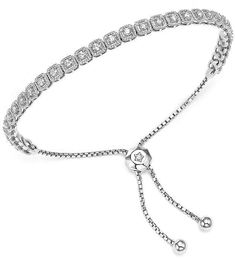 Bloomingdale's Diamond Milgrain Bolo Bracelet in 14K White Gold, 1.0 ct. t.w. - 100% Exclusive Elegant Diamond Tennis Bracelet With Adjustable Chain, Luxury Diamond Tennis Bracelet With Adjustable Chain, Elegant Adjustable Sterling Silver Box Chain Bracelet, White Gold Diamond Tennis Bracelet With Adjustable Chain, White Gold Tennis Bracelet With Adjustable Chain, Diamond Tennis Bracelet With Adjustable Chain For Formal Events, Elegant White Gold Bracelets With Box Chain, Formal Diamond Tennis Bracelet With Adjustable Chain, Classic Diamond Bracelet With Box Chain